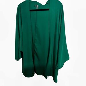 ASOS green kimono open front cardigan duster jacket blazer sweater size 12